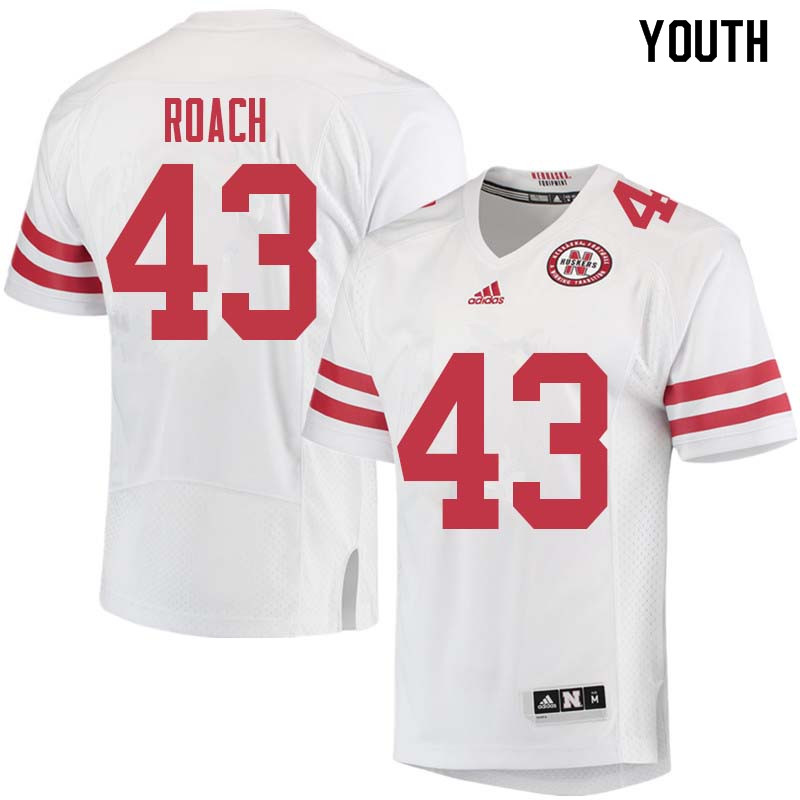 Youth #43 Trevor Roach Nebraska Cornhuskers College Football Jerseys Sale-White - Click Image to Close